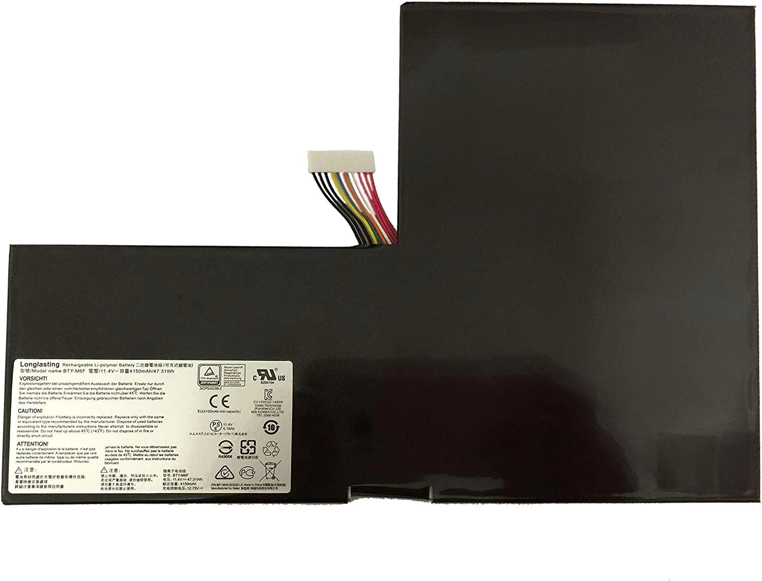Original MSI BTY-M6F Battery compatible with MSI GS60 MS-16H2 2PL 6QE 2QE 2PE 2QC 2QD 6QC 6QC-257XCN Series
