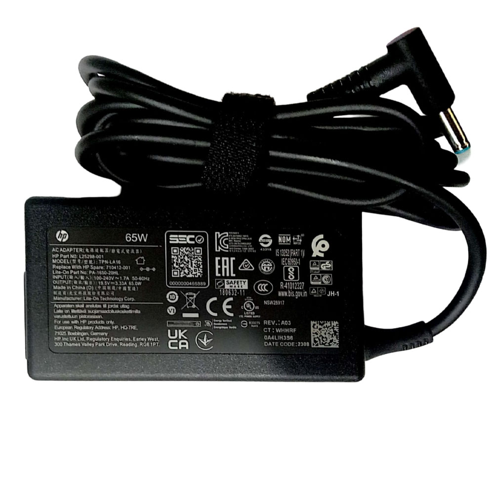 HP 65w Original Laptop Charger - Genuine AC Power Adapter Model No HP Pavilion 15-AC019NS(With Power Cable) -- MPN: HP 65W Bluetip New Shape - Image 6