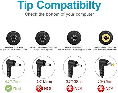 Lenovo Original 45W 20V Laptop Adapter Charger for Ideapad 100-14IBY 100-15IBY-- MPN: Lenovo 45W Slim pin - Image 5