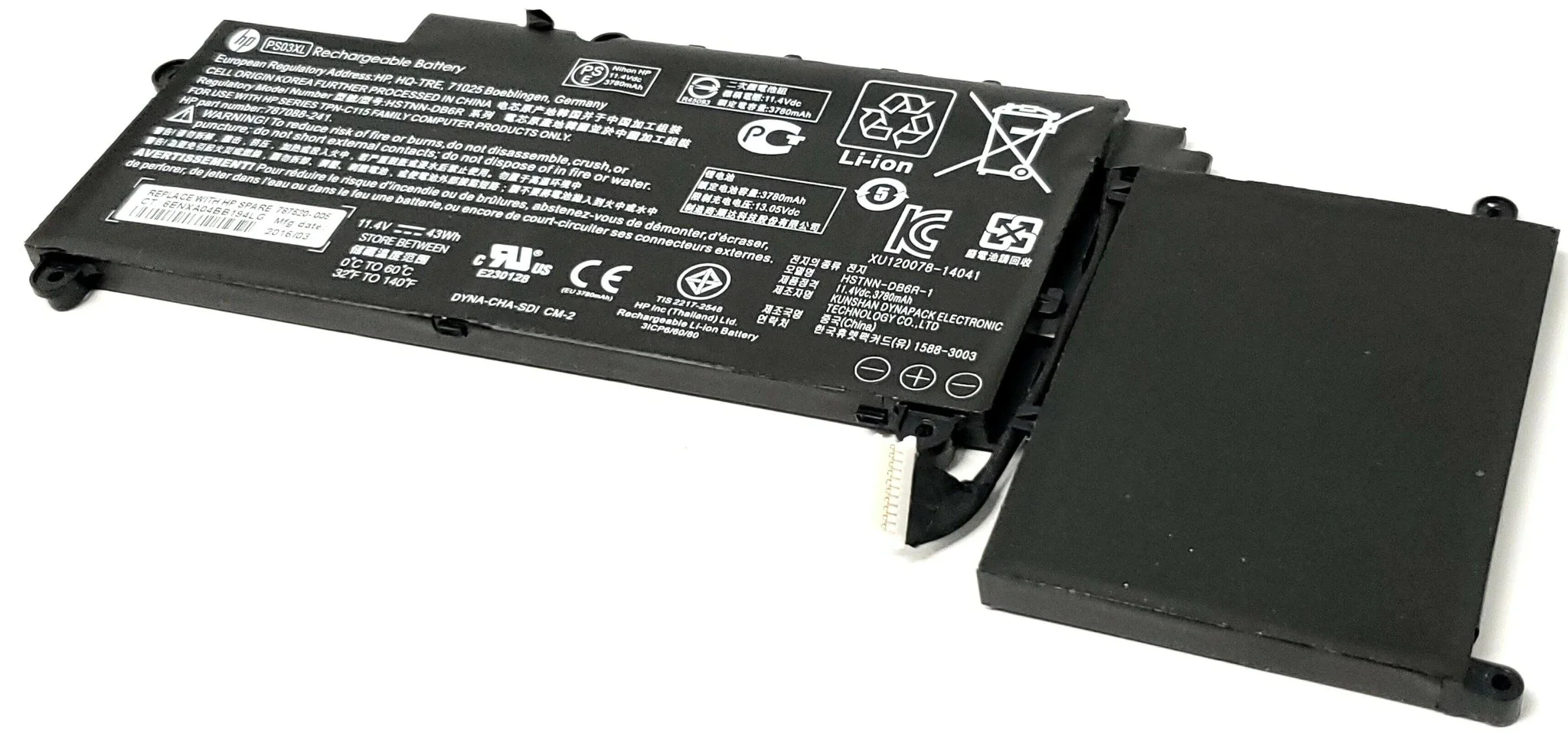 HP original 43Wh Hp PS03XL HSTNN-DB60, HSTNN-DB6O, HSTNN-DB6R,PL03, PL03043-PR, PS03043XL Laptop Battery