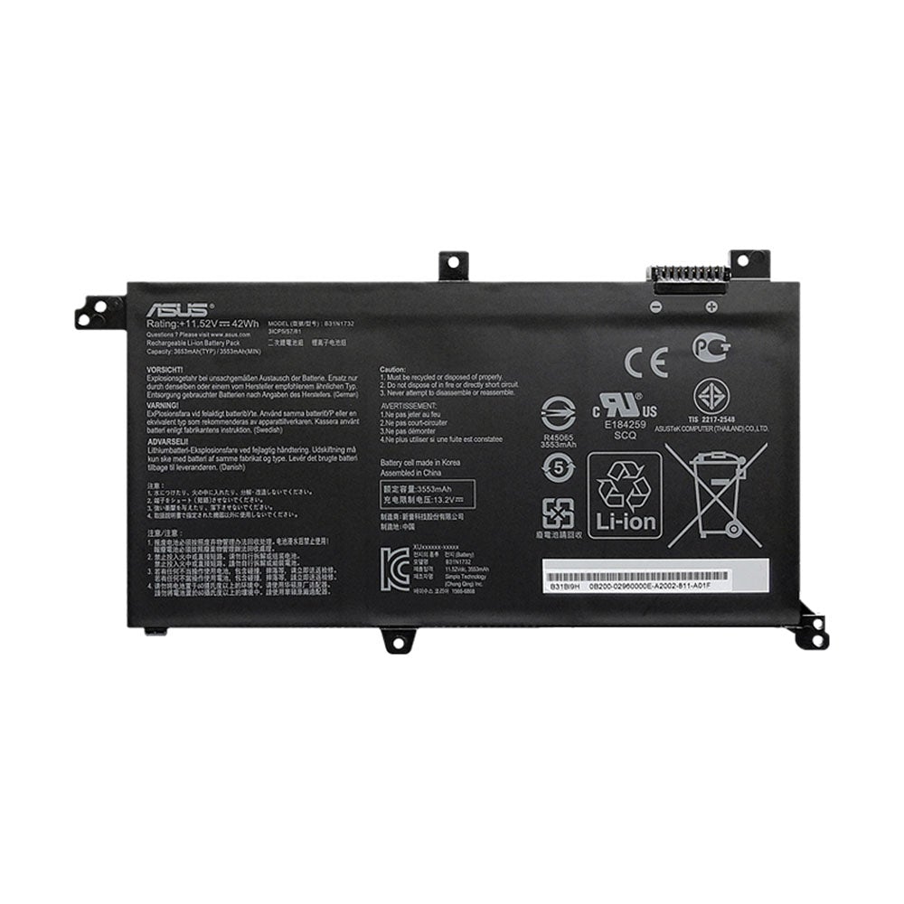 Original ASUS B31N1732 Laptop Battery For ASUS S430FA K430FA X571GD, F571GT-AL347T, VivoBook X571