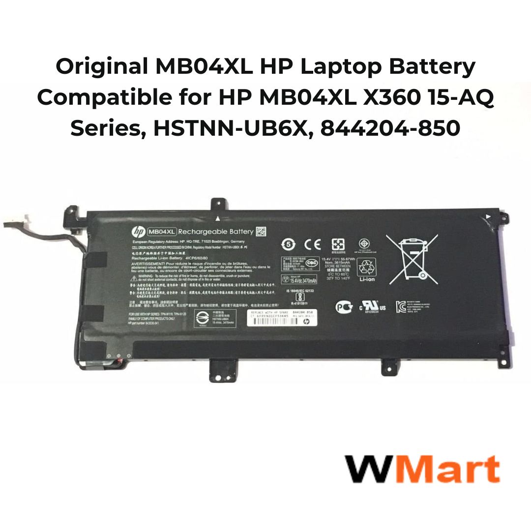 HP original MB04XL HP Laptop Battery Compatible for HP MB04XL X360 15-AQ Series, HSTNN-UB6X, 844204-850