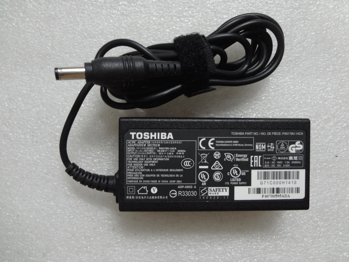 Toshiba 19V 3.42A 65W Original AC Adapter For Toshiba C55 C655 C850 C50-- MPN: Toshiba 65W
